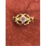 9ct Gold ring set with amethyst Size K