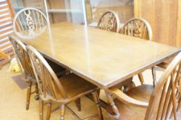 Cottage table & chairs 4 & 2 carvers