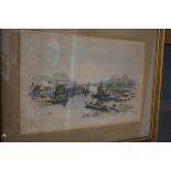 William Leighton early harbour scene framed print