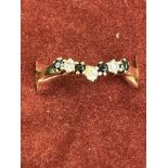 9ct Gold ring set with cz Size P