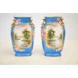 Pair of Noritake twin handled vases Height 15 cm