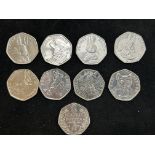 Collection of Beatrix Potter 50p coins - 4.50GBP i
