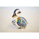 Royal crown derby duck with gold stopper