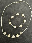Designer pearl bracelet & necklace set