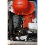 Box of tools & workman safety equipment