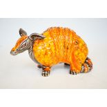 Anita Harris armadillo signed in gold