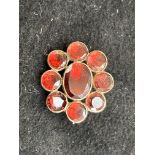 Yellow metal victorian pin brooch set with rubies?