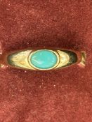 9ct Gold ring set with turquoise Size P