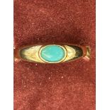 9ct Gold ring set with turquoise Size P