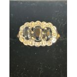 9ct Gold ring set with sapphires & diamonds Size Q