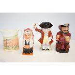 Sir John falstaff toby jug, 2 Additional toby jugs