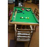 Pool/snooker table with slate bed converts into a