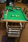 Pool/snooker table with slate bed converts into a