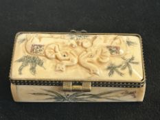 Ornate bone lidded box