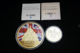 Oversized WWI centenary armistice coin with coa to