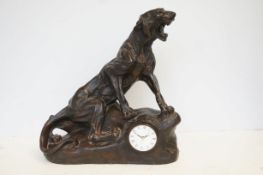 Resin tiger clock - As new with original box Heigh