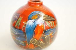Anita Harris kingfisher vase signed in gold