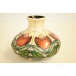 Moorcroft squat vase Tulipurple - red dot