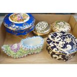 Collection of trinket boxes to include Wedgwood &