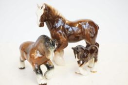 3 Ceramics horses