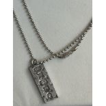 Boxed silve ingot necklace