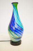 Murano glass vase converted into table lamp