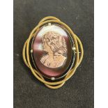 Pinch-beck cameo brooch