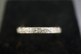 9ct Gold full eternity ring set with diamonds Size