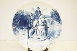 Large blue and white charger, 45cm diameter