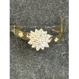 9ct gold diamond cluster ring Size K