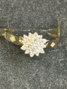9ct gold diamond cluster ring Size K