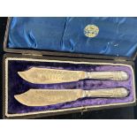 pair victorian boxed knives