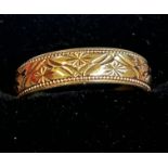 9ct gold ring/band Size O.5 - 3.5 grams