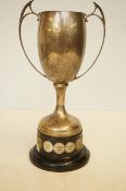 Silver bowling trophy The Harry Lomax Memorial cup