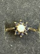 9ct gold cluster ring central opal surrounded buy