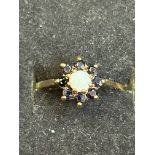 9ct gold cluster ring central opal surrounded buy