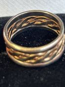 9ct gold duel colour ring Size I.5