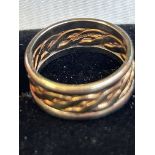 9ct gold duel colour ring Size I.5