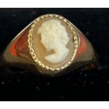 9ct gold cameo ring Size R