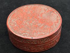 Antique Ming period Chinese Cinnabar red lacquer c