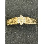 9ct gold diamond cluster ring set with 7 diamonds