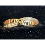 9ct gold ring set with chip diamond Size K