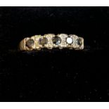 9ct gold ring set with Diamond and sapphire Size P