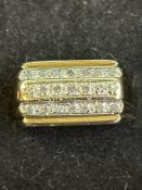 9ct gold gents ring Size P - 5.5 grams