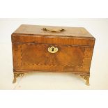 Early Victorian three compartment tea caddy, 18cmx