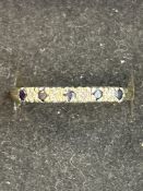 9ct gold ring set with diamond and sapphire Size O