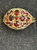 9ct gold ring set with garnets Size N
