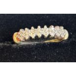 9ct gold cluster diamond ring Size L