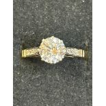 9ct gold ring set with large solitaire white stone