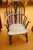 A late Georgian child's windsor chair with a crino